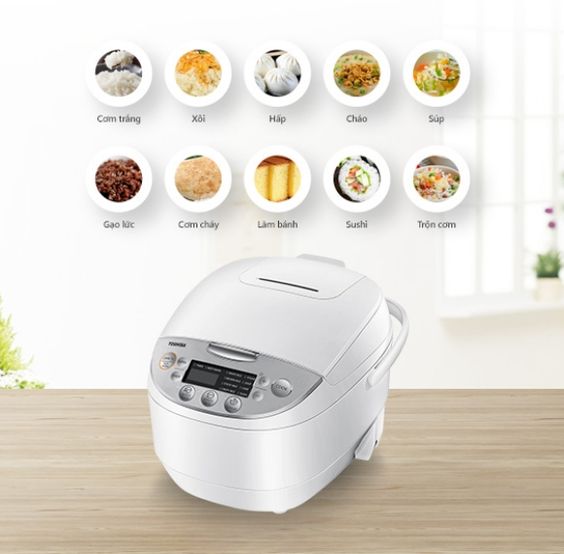 Nồi cơm điện Toshiba 1.8 lít RC-18DH2PV(W) trang bị 11 chế độ nấu